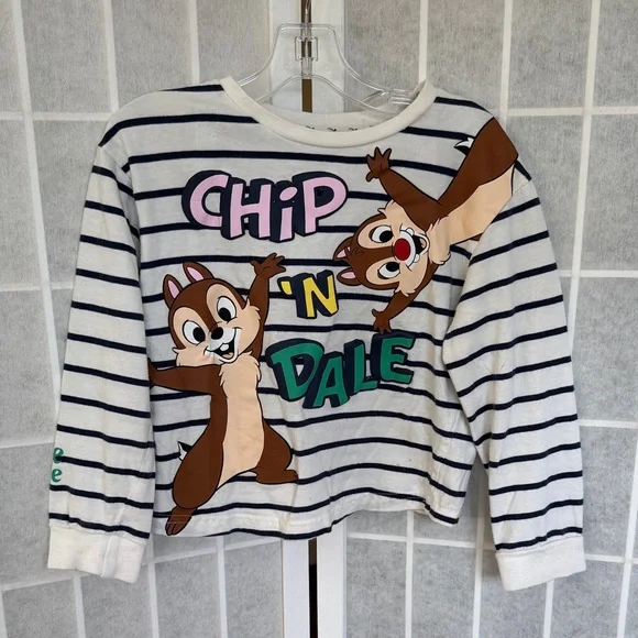 Disney Chip 'n Dale Kids Striped Shirt - Size 4-5yrs - Picture 1 of 7